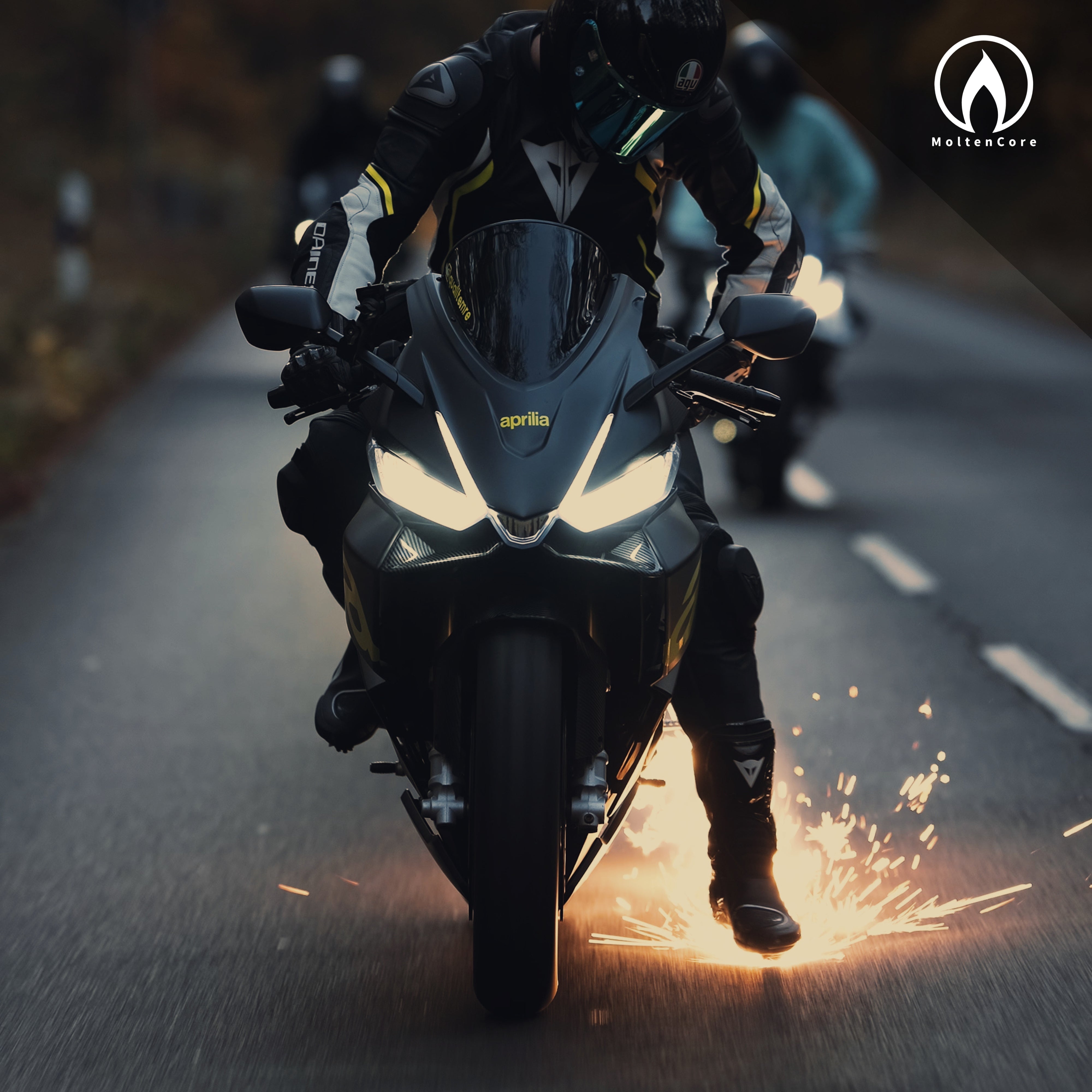 Motorcycle sparks using CoreV5 Feetslider