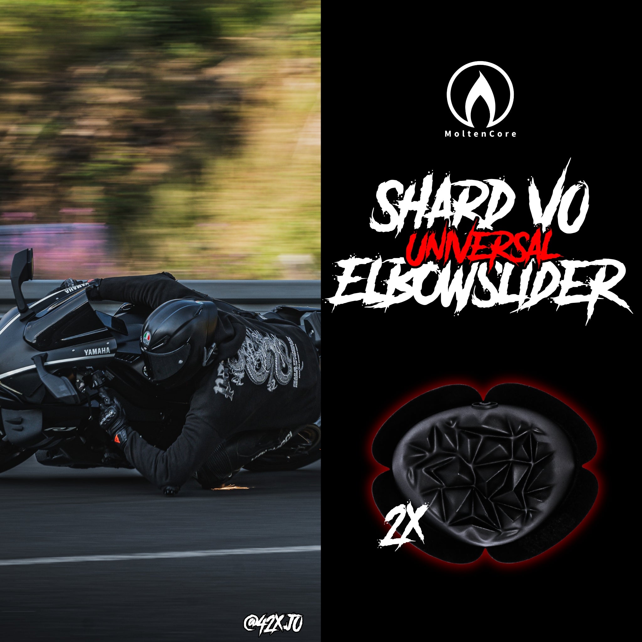 ShardV0 Universal Elbowslider with biker in action